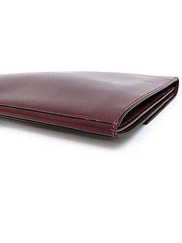 Hermès Bordeaux Leather Clutch Bag (view 2)