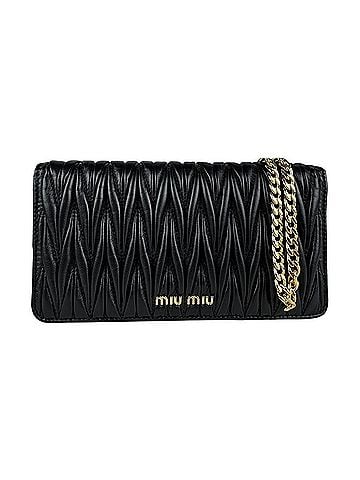 Miu Miu Black Leather Chain/Shoulder Wallet (view 1)