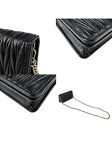 Miu Miu Black Leather Chain/Shoulder Wallet (view 2)