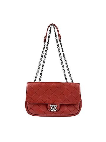 Chanel Red Color Leather Shoulder Bag (view 1)