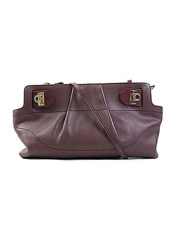 Salvatore Ferragamo Burgundy Leather Shoulder Bag (view 1)