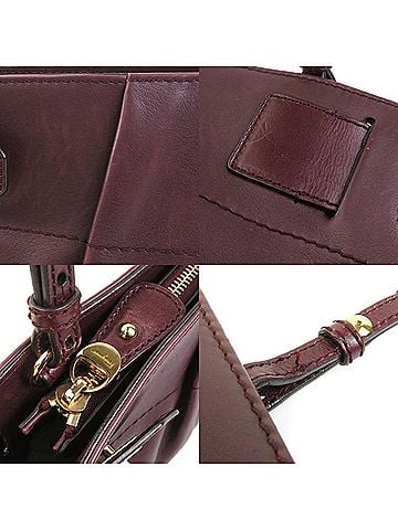 Salvatore Ferragamo Burgundy Leather Shoulder Bag (view 2)