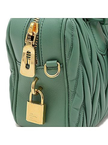 Miu Miu Green Leather Shoulder Bag (view 2)