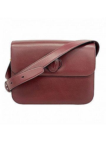Cartier Bordeaux Leather Shoulder Bag (view 1)