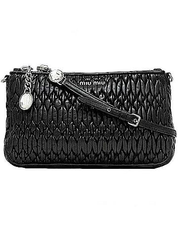 Miu Miu Black Leather Shoulder Bag (view 1)