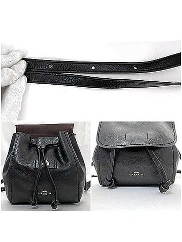 Coach Black Leather Backpack (view 2)