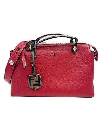 Fendi Red Color Leather Handbag Shoulder Bag (view 1)