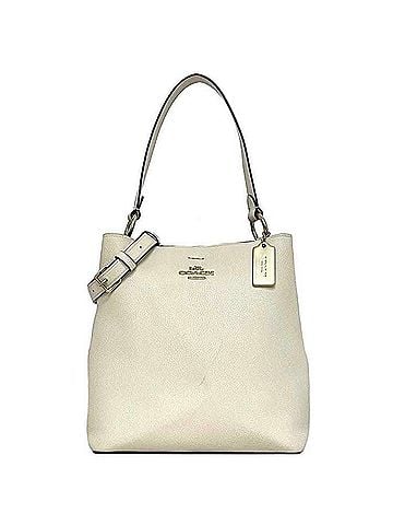 Coach White Leather Handbag Shoulder Bag (view 1)