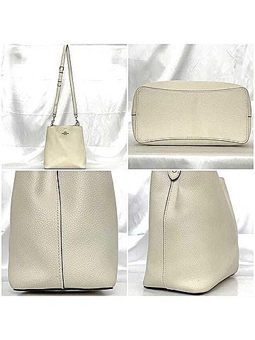 Coach White Leather Handbag Shoulder Bag (view 2)