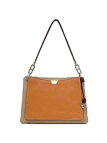Coach Beige Brown Orange Leather Shoulder Bag (view 1)