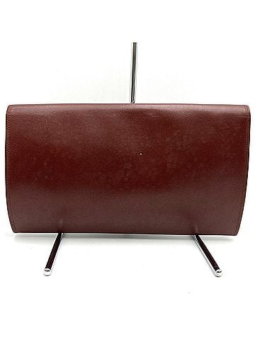 Cartier Wine Red Leather Clutch Bag (view 2)