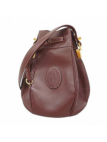Cartier Bordeaux Leather Shoulder Bag (view 1)