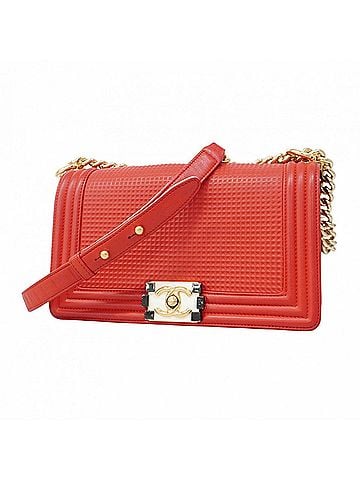 Chanel Red Color Leather Shoulder Bag (view 1)