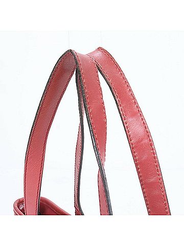 Gucci Red Color Leather Coated Canvas Shoulder Bag (view 2)