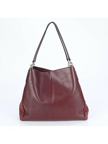 Coach Wine Leather Shoulder Bag (view 1)