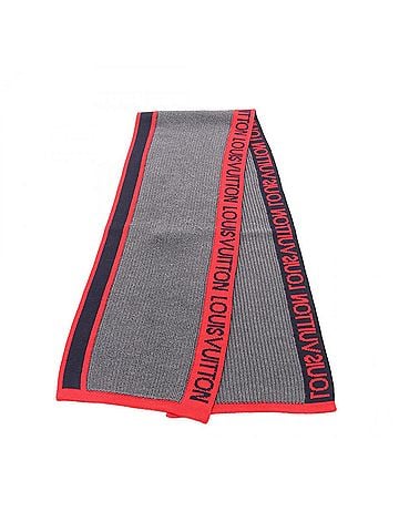 Louis Vuitton Gray Navy Red Color Wool Shawl (view 1)