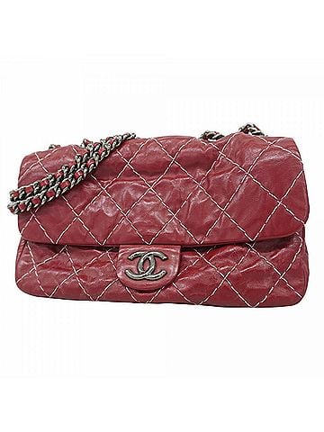 Chanel Red Color Leather Shoulder Bag (view 1)