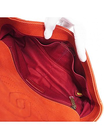 Chanel Red Color Grained Calfskin Shoulder Bag (view 2)