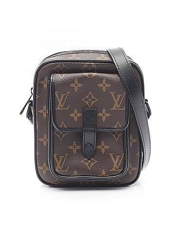 Louis Vuitton Black Brown Coated Canvas Shoulder Bag (view 1)