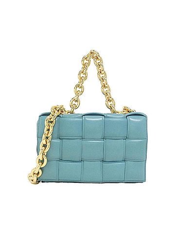 Bottega Veneta Blue Leather Shoulder Bag (view 1)