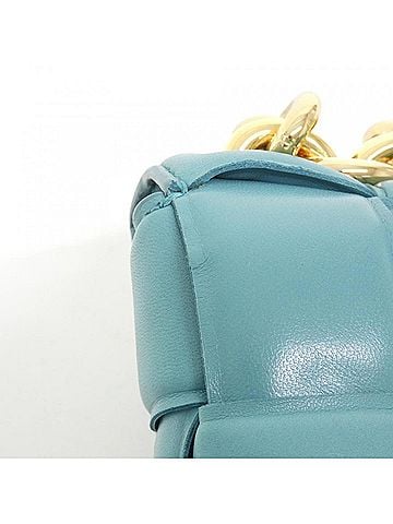 Bottega Veneta Blue Leather Shoulder Bag (view 2)