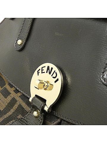Fendi Brown Canvas Handbag (view 2)