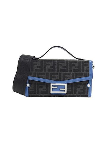 Fendi Black Blue Gray Canvas Handbag (view 1)