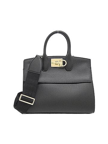 Salvatore Ferragamo Black Leather Handbag Pouch (view 1)
