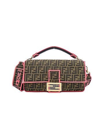 Fendi Baguette Brown Pink Nylon Handbag (view 1)