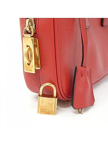 Prada Red Color Saffiano Handbag (view 2)