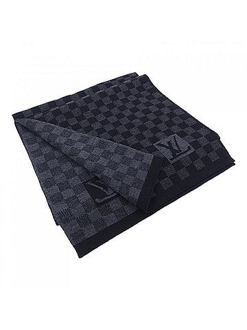 Louis Vuitton Black Gray Wool Shawl (view 1)