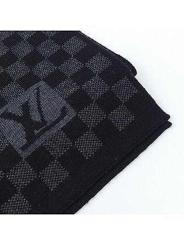 Louis Vuitton Black Gray Wool Shawl (view 2)