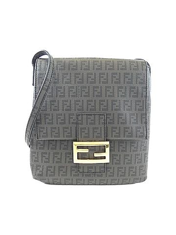 Fendi Brown Coated Canvas Shoulder Bag (view 1)