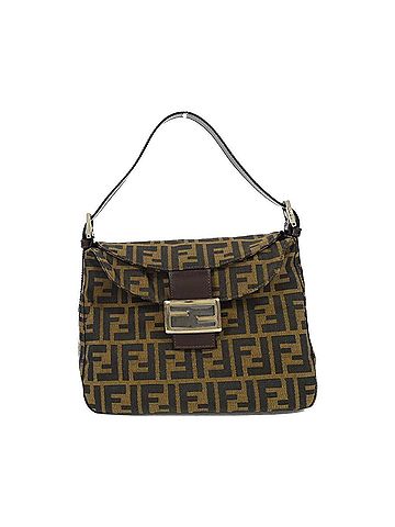 Fendi Silver Canvas Shoulder Bag (view 1)