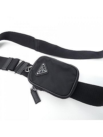 Prada Saffiano Nero Tessuto Pouch Shoulder Bag (view 2)