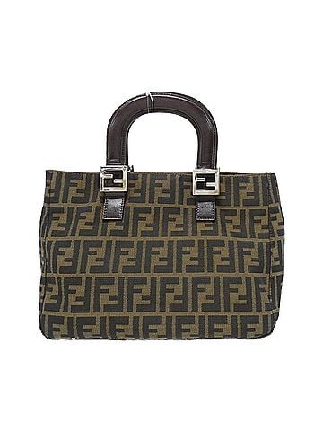 Fendi Silver Canvas Handbag (view 1)