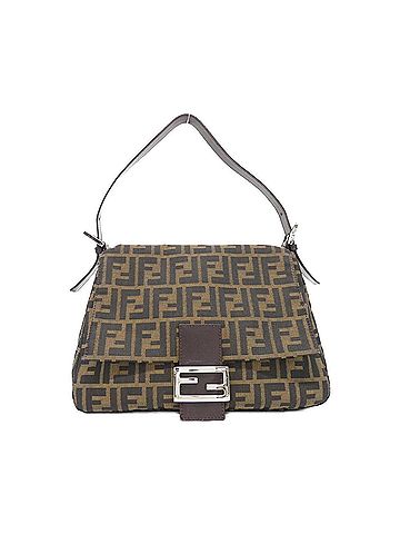 Fendi Beige Brown Brown Canvas Shoulder Bag (view 1)