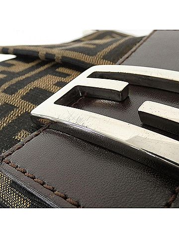 Fendi Beige Brown Brown Canvas Shoulder Bag (view 2)