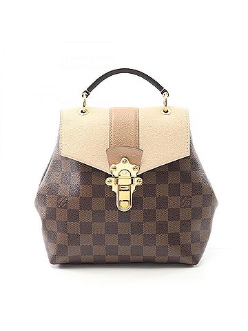 Louis Vuitton Beige Brown Coated Canvas Leather Backpack (view 1)