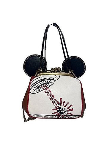Coach Brown White Leather Handbag Shoulder Bag (view 1)