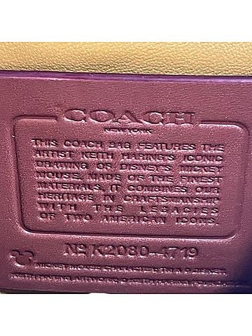 Coach Brown White Leather Handbag Shoulder Bag (view 2)