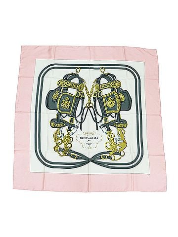 Hermès Pink White Silk Scarf (view 1)