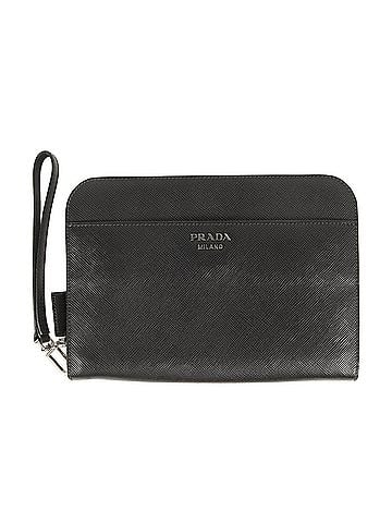 Prada Black Leather Clutch Bag (view 1)