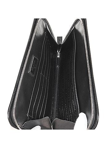 Prada Black Leather Clutch Bag (view 2)
