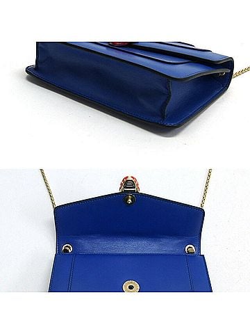 Bvlgari Blue Leather Shoulder Bag (view 2)
