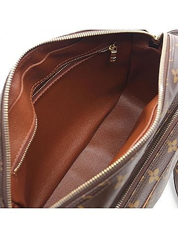Louis Vuitton Brown Coated Canvas Leather Shoulder Bag (view 2)