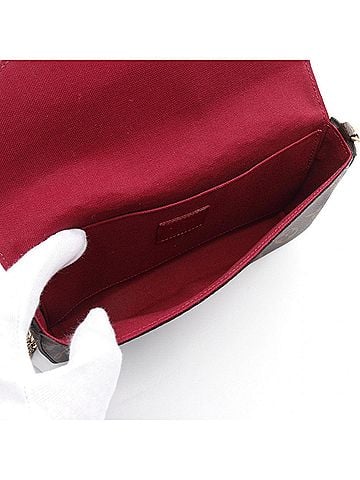 Louis Vuitton Brown Coated Canvas Shoulder Bag (view 2)