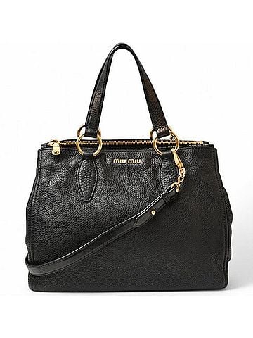 Miu Miu Black Leather Handbag Shoulder Bag (view 1)