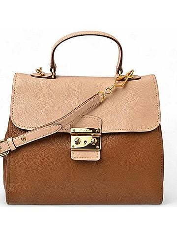 Miu Miu Brown Leather Handbag Shoulder Bag (view 1)