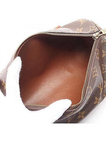 Louis Vuitton Brown Coated Canvas Leather Handbag (view 2)